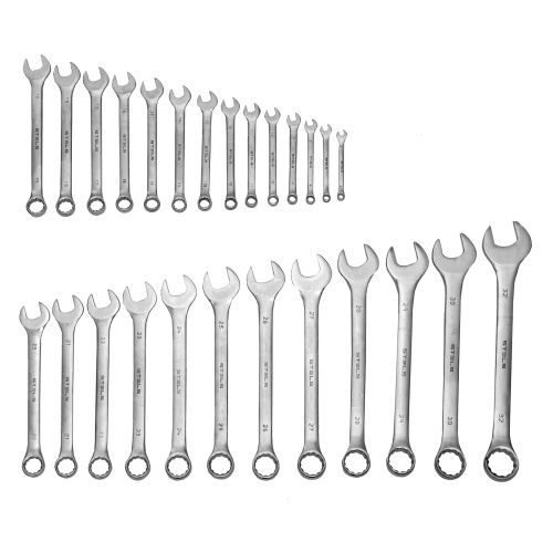 Набор ключей комбинированных 6-32 мм, 26 шт, CrV, матовый хром Stels по ценам производителя в Челябинске с доставкой по всей России