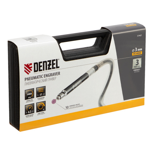 Пневматический гравер PE54000, 54000 об/мин, 3 мм, 57 л/мин Denzel по ценам производителя в Челябинске с доставкой по всей России