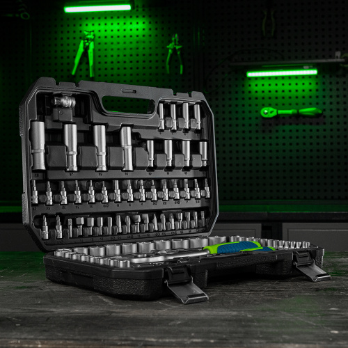 Набор инструментов, 1/2", 1/4", пластиковый кейс, 94 предмета// Сибртех по ценам производителя в Челябинске с доставкой по всей России