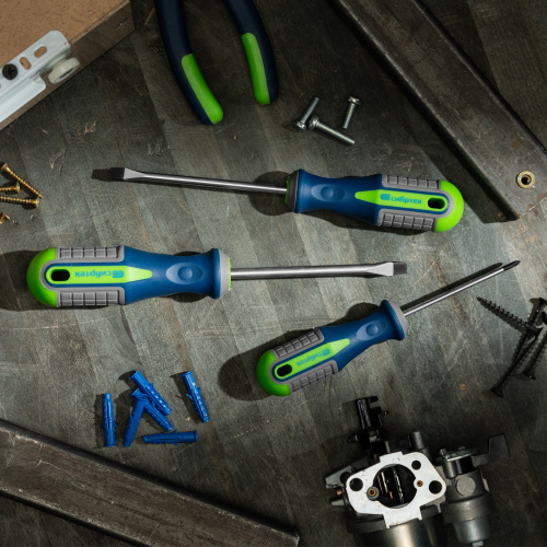 Набор отверток, CrV, трехкомпонентные рукоятки, 6 предметов Сибртех по ценам производителя в Челябинске с доставкой по всей России