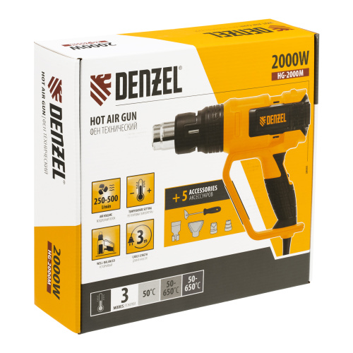 Фен технический HG-2000M, 2000 Вт, 3 режима Denzel по ценам производителя в Челябинске с доставкой по всей России