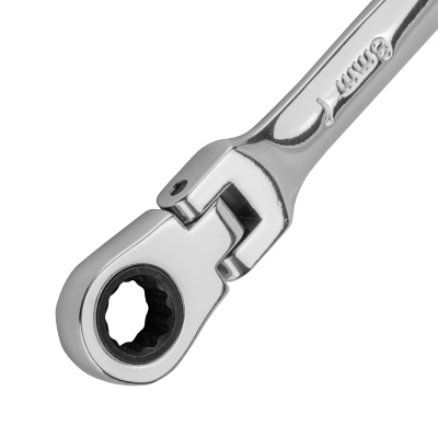 Ключ комбинированный трещоточный, 8 мм, CrV, шарнирный, зеркальный хром Matrix Professional по ценам производителя в Челябинске с доставкой по всей России