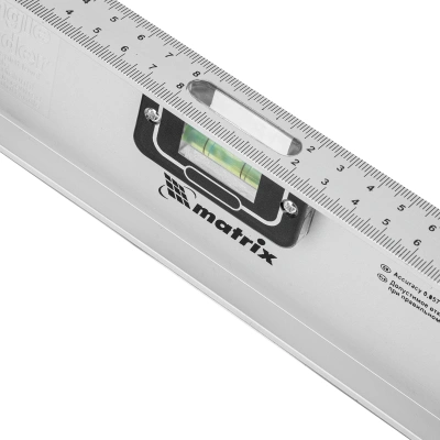 Уровень алюминиевый "Рельс", 400 мм, 3 глазка (1 поворотный) Matrix по ценам производителя в Челябинске с доставкой по всей России