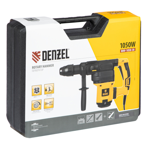 Перфоратор электрический RHV-1050-38-max, SDS-max, 1050 Вт, 10 Дж, 2 плюс 1 режим Denzel по ценам производителя в Челябинске с доставкой по всей России