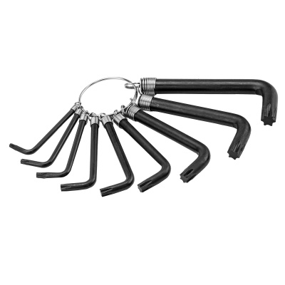 Набор ключей имбусовых Torx 9 шт: T10, 15, 20, 25, 27, 30, 40, 45, 50, оксидированные, на кольце Sparta по ценам производителя в Челябинске с доставкой по всей России