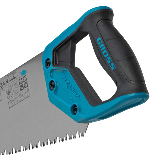 Ножовка по дереву "Piranha", 550 мм, сегментное строение рабочей кромки, 7-8 TPI, зуб-3D, двухкомпонентная рукоятка Gross по ценам производителя в Челябинске с доставкой по всей России