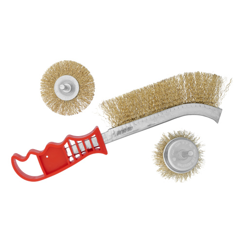 Набор щеток для дрели, 3 шт, 1 плоская, 65 мм, 50 мм "чашка", ручная металлическая Matrix по ценам производителя в Челябинске с доставкой по всей России