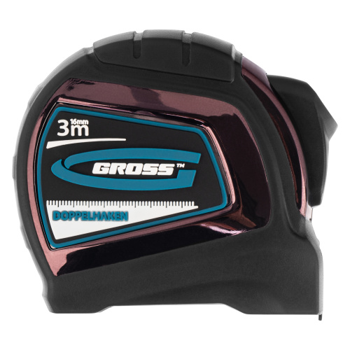 Рулетка "Doppelhaken",3 м x 16 мм,односторонний зацеп,Нейлон,двусторонняя шкала,автоматическая фиксация Gross по ценам производителя в Челябинске с доставкой по всей России