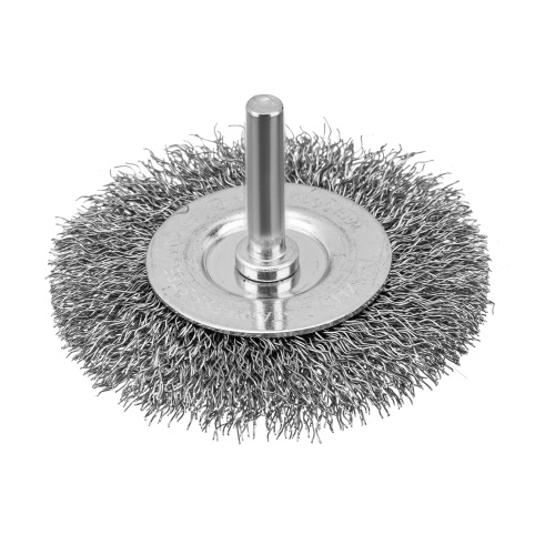 Набор щеток для дрели, 2 Плоские 50-75мм, 3 Чашки 25-50-75мм, шпилька,  нерж.вит. проволока Denzel по ценам производителя в Челябинске с доставкой по всей России