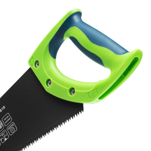 Ножовка по дереву "Зубец", 400 мм, 7-8 TPI, каленый зуб 2D, защитное покрытие, двухкомпонентная рукоятка Сибртех по ценам производителя в Челябинске с доставкой по всей России