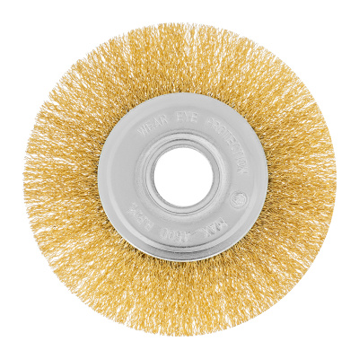 Щетка для УШМ, 125 мм, посадка 22.2 мм, плоская, латунированная витая проволока Matrix по ценам производителя в Челябинске с доставкой по всей России