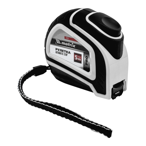 Рулетка Autostop,5 м х 19 мм,двухкомпонентный корпус,автоматическая фиксация,Pro Matrix по ценам производителя в Челябинске с доставкой по всей России