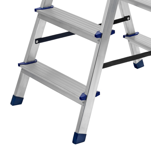 Стремянка двусторонняя 4 ступени, алюминиевая, Сибртех по ценам производителя в Челябинске с доставкой по всей России