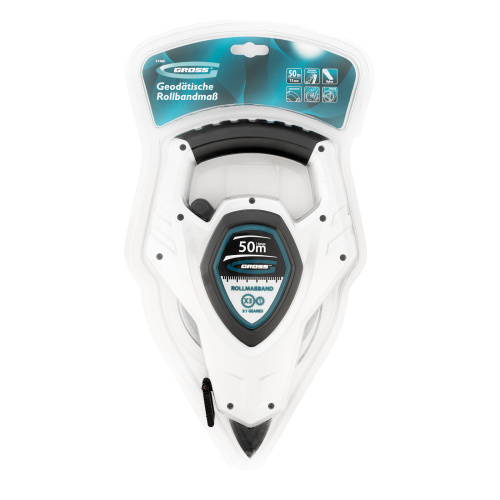 Рулетка геодезическая 50 м х 13 мм, откр, корп, металлическая лента, Super-Нейлон, двусторонняя шкала Gross по ценам производителя в Челябинске с доставкой по всей России