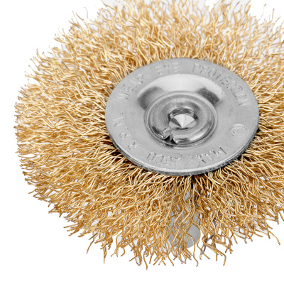 Щетка для дрели, 60 мм, плоская со шпилькой, латунированная витая проволока Matrix по ценам производителя в Челябинске с доставкой по всей России
