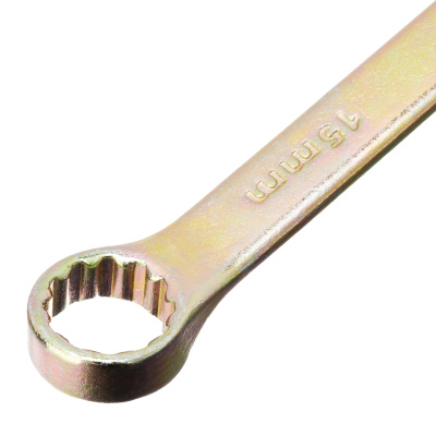 Ключ комбинированный, 15 мм, желтый цинк Сибртех по ценам производителя в Челябинске с доставкой по всей России