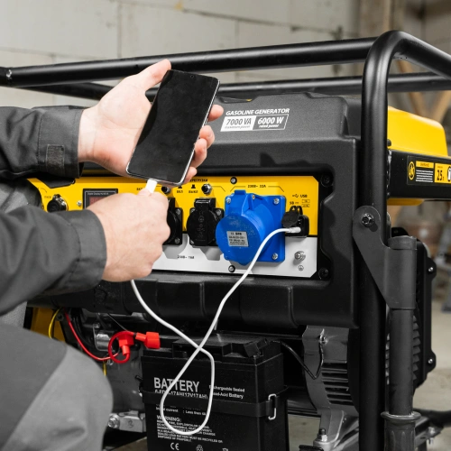 Генератор бензиновый PS 70 EA, 7.0 кВт, 230 В, 25 л, коннектор автоматики, электростартер Denzel по ценам производителя в Челябинске с доставкой по всей России