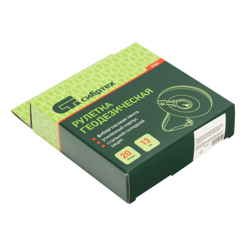 Рулетка геодезическая 20 м х 13 мм, закрытый корпус, фибергласовая лента Сибртех по ценам производителя в Челябинске с доставкой по всей России