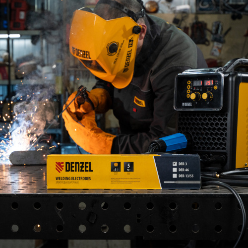 Электроды DER-3, диам. 3 мм, 5 кг, рутиловое покрытие Denzel по ценам производителя в Челябинске с доставкой по всей России