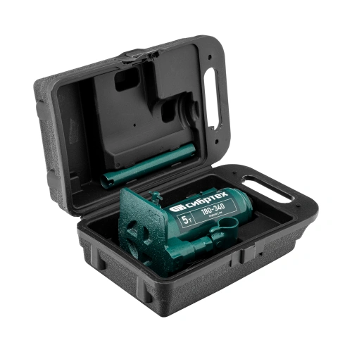 Домкрат гидравлический бутылочный, 5 т, 180-340 мм, в пласт. кейсе Сибртех по ценам производителя в Челябинске с доставкой по всей России