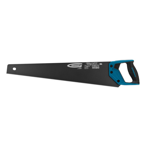 Ножовка по дереву "Piranha", 550 мм, 11-12 TPI, зуб-3D, каленый зуб, тефлоновое покрытие полотна, двухкомпонентная рукоятка Gross по ценам производителя в Челябинске с доставкой по всей России