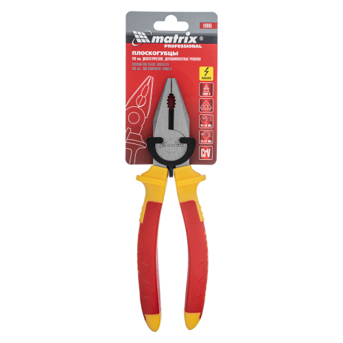 Плоскогубцы комбинированные Insulated, 200 мм, двухкомпонентные рукоятки Matrix Professional по ценам производителя в Челябинске с доставкой по всей России