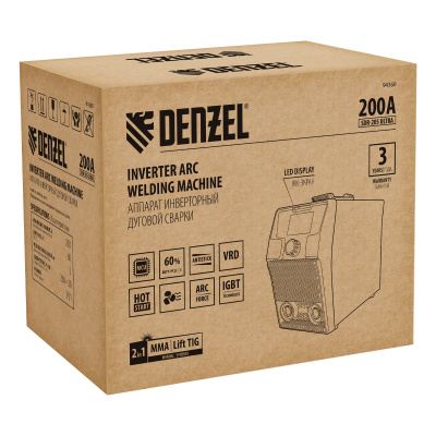 Аппарат инвертор. дуговой сварки SDR-205 Ultra, 200 А, ПВ 60% Denzel по ценам производителя в Челябинске с доставкой по всей России