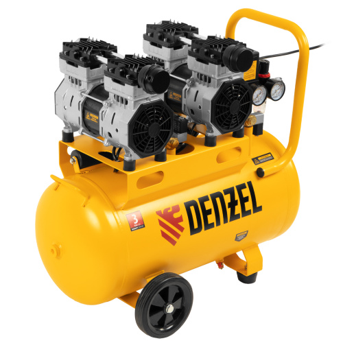 Компрессор безмасляный, малошумный DLS 1500/50, 1500 ВТ, 2x750, 50 л, 260 л/мин Denzel по ценам производителя в Челябинске с доставкой по всей России