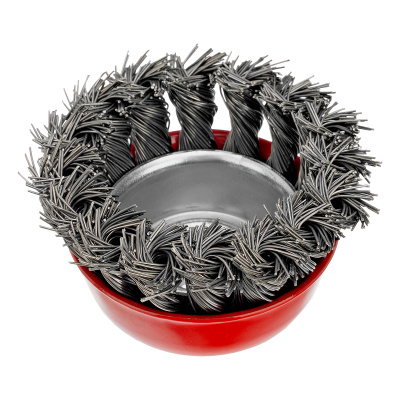 Щетка для УШМ, 65 мм, М14, "чашка", крученая проволока 0.5 мм Matrix по ценам производителя в Челябинске с доставкой по всей России