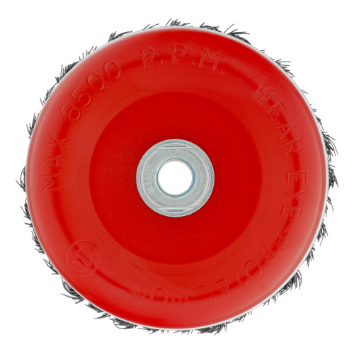 Щетка для УШМ Heavy Duty, 125 мм, М14, "чашка", крученая проволока 0.5 мм Matrix по ценам производителя в Челябинске с доставкой по всей России