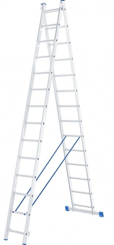 Лестница 2-х секционная алюминиевая 2*14 по ценам производителя в Челябинске с доставкой по всей России