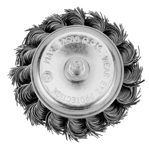 Щетка для дрели, 65 мм, "чашка" со шпилькой, крученая металлическая проволока Matrix по ценам производителя в Челябинске с доставкой по всей России