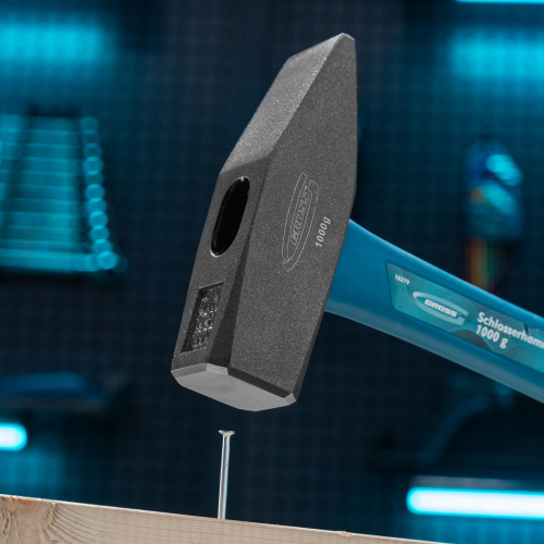 Молоток слесарный, 1000 г, квадратный боек, фибергласовая обрезиненная рукоятка Gross по ценам производителя в Челябинске с доставкой по всей России