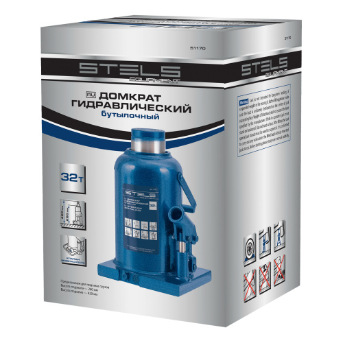 Домкрат гидравлический бутылочный, 32 т, h подъема 260-420 мм Stels по ценам производителя в Челябинске с доставкой по всей России