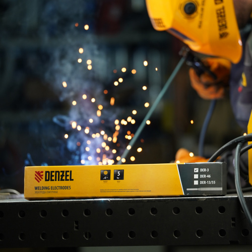 Электроды DER-3, диам. 4 мм, 5 кг, рутиловое покрытие Denzel по ценам производителя в Челябинске с доставкой по всей России