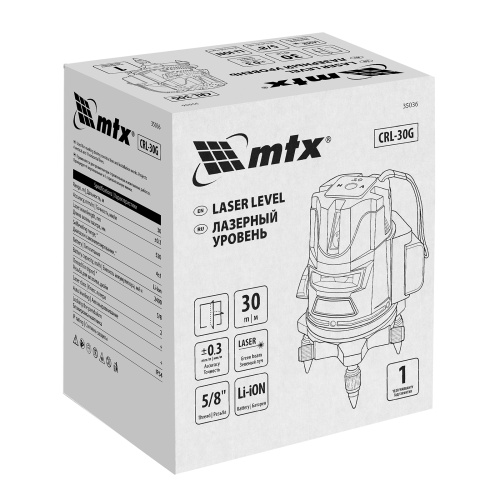 Лазерный уровень CRL-30G, 30 м, зеленый луч, акк. Li 2400 mah, резьба 5/8" MTX по ценам производителя в Челябинске с доставкой по всей России