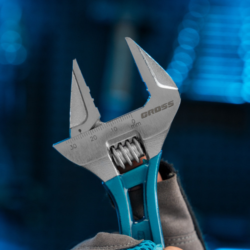 Ключ разводной 200 мм, CrV, облегченный Gross по ценам производителя в Челябинске с доставкой по всей России