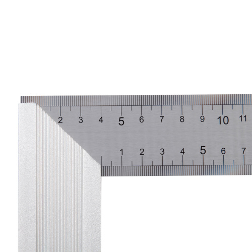 Угольник стальной 300 мм, нержавеющая сталь, градуировка, алюминиевое основание Denzel по ценам производителя в Челябинске с доставкой по всей России