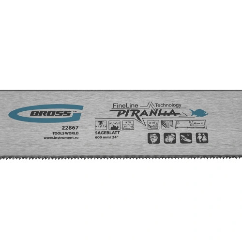 Пильное полотно для прецизионного стусла "Piranha", 600 мм, каленый зуб 2D, 14 TPI Gross по ценам производителя в Челябинске с доставкой по всей России