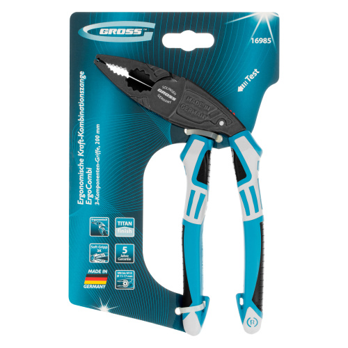Плоскогубцы комбинированные с изогнутой головой, трехкомпонентные рукоятки, 200 мм Gross по ценам производителя в Челябинске с доставкой по всей России