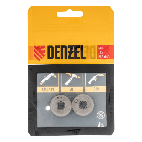 Подающий ролик, U профиль зубчатый под флюсовую проволоку 0,8-1мм посадка квадрат, 2 шт Denzel по ценам производителя в Челябинске с доставкой по всей России