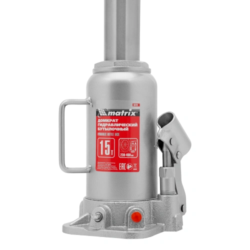 Домкрат гидравлический бутылочный, 15 т, высота подъема 230-460 мм Matrix по ценам производителя в Челябинске с доставкой по всей России