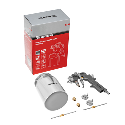 Краскораспылитель пневматический с нижним бачком V 1, 0 л, сопло D 1.2, 1.5 и 1.8 мм Matrix по ценам производителя в Челябинске с доставкой по всей России