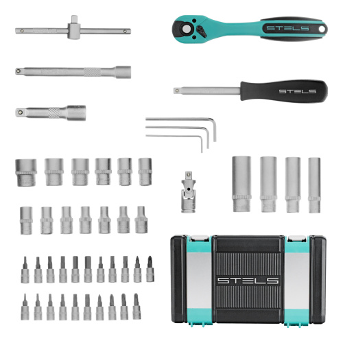 Набор инструментов, 1/4", Cr-V, S2, усиленный кейс, 47 предметов Stels по ценам производителя в Челябинске с доставкой по всей России