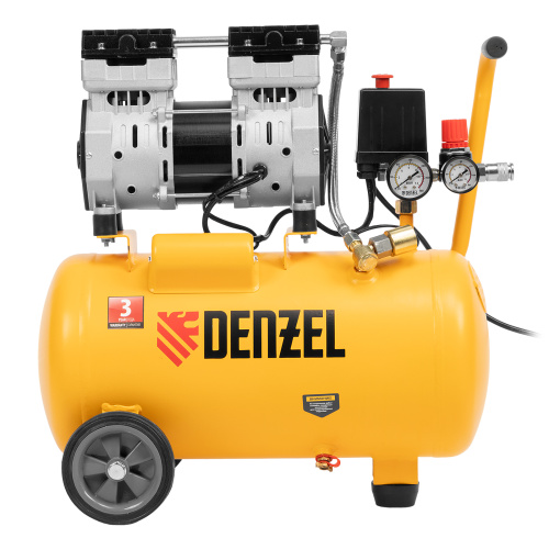 Компрессор DLS950/24 безмаслянный малошумный 950 Вт, 165 л/мин, ресивер 24 л Denzel по ценам производителя в Челябинске с доставкой по всей России