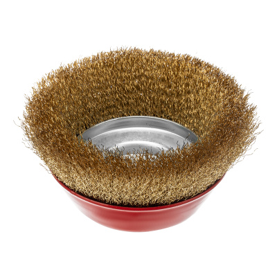 Щетка для УШМ, 150 мм, М14, "чашка", латунированная витая проволока Matrix по ценам производителя в Челябинске с доставкой по всей России