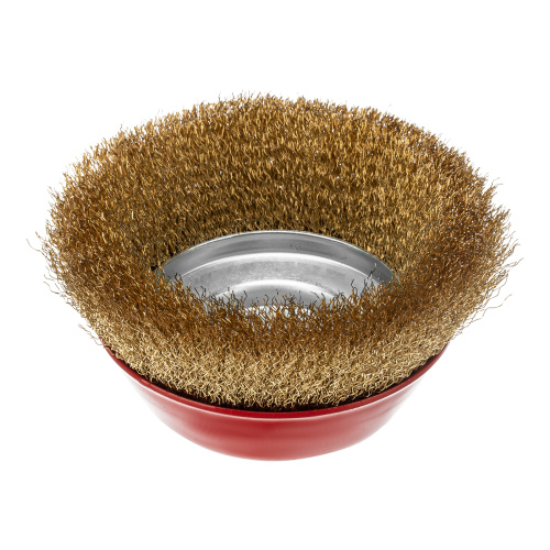 Щетка для УШМ, 150 мм, М14, "чашка", латунированная витая проволока Matrix по ценам производителя в Челябинске с доставкой по всей России