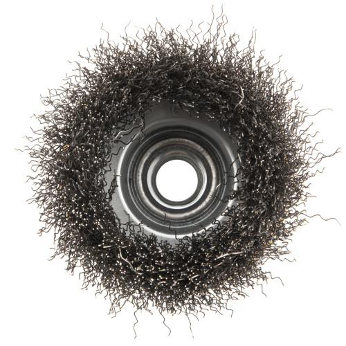 Щетка для УШМ, 75 мм, "Чашка", витая нержавеющая проволока 0.3 мм, М14 Denzel по ценам производителя в Челябинске с доставкой по всей России