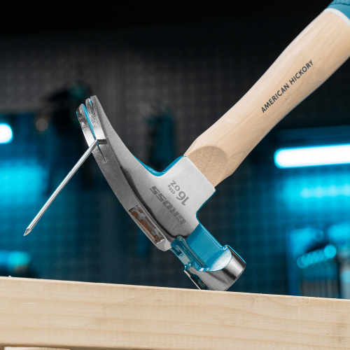Молоток-гвоздодер, 450 г, угол 75, магнит, обрезиненная рукоятка American hickory GROSS по ценам производителя в Челябинске с доставкой по всей России