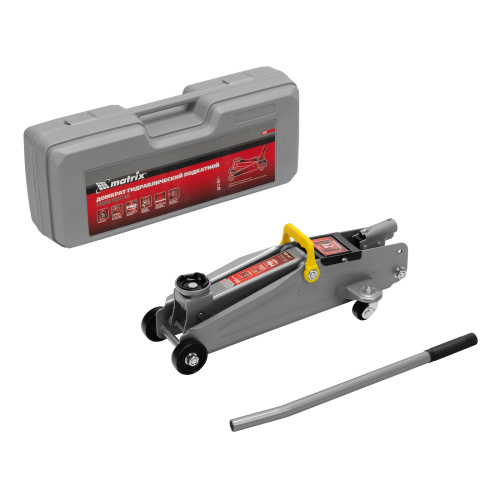 Домкрат гидравлический подкатной, 2 т, высота подъема 135-385 мм, в пластиковый кейсе Matrix по ценам производителя в Челябинске с доставкой по всей России